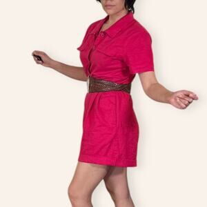 Vintage Talbots Pink Fuchsia Romper Size 12 | Short Sleeve One Piece